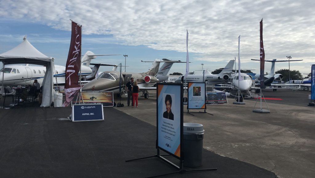 A small portion of the 116 aircraft on display at the NBAA 2016 static at Orlando Executive Airport