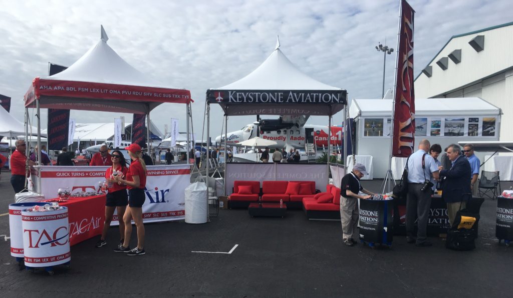 TAC-Air and Keystone Aviation hospitality takes advantage of their entry location at the static display. 